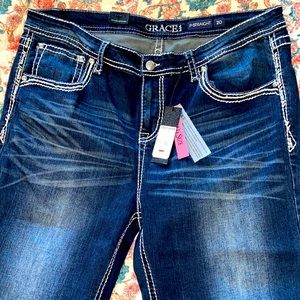 NWT Grace in LA straight leg size 20